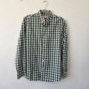 Dockers Green Gingham Checked Dress Shirt Wedding Guest Easter Church Medium